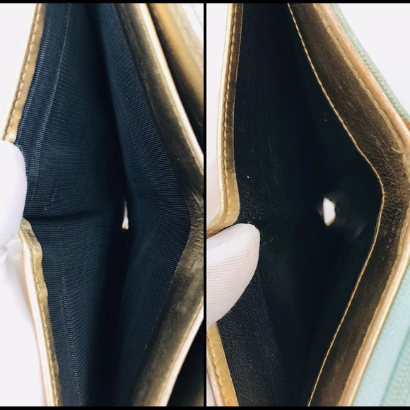 Gucci GG canvas mint green and gold leather wallet - Picture 11 of 13